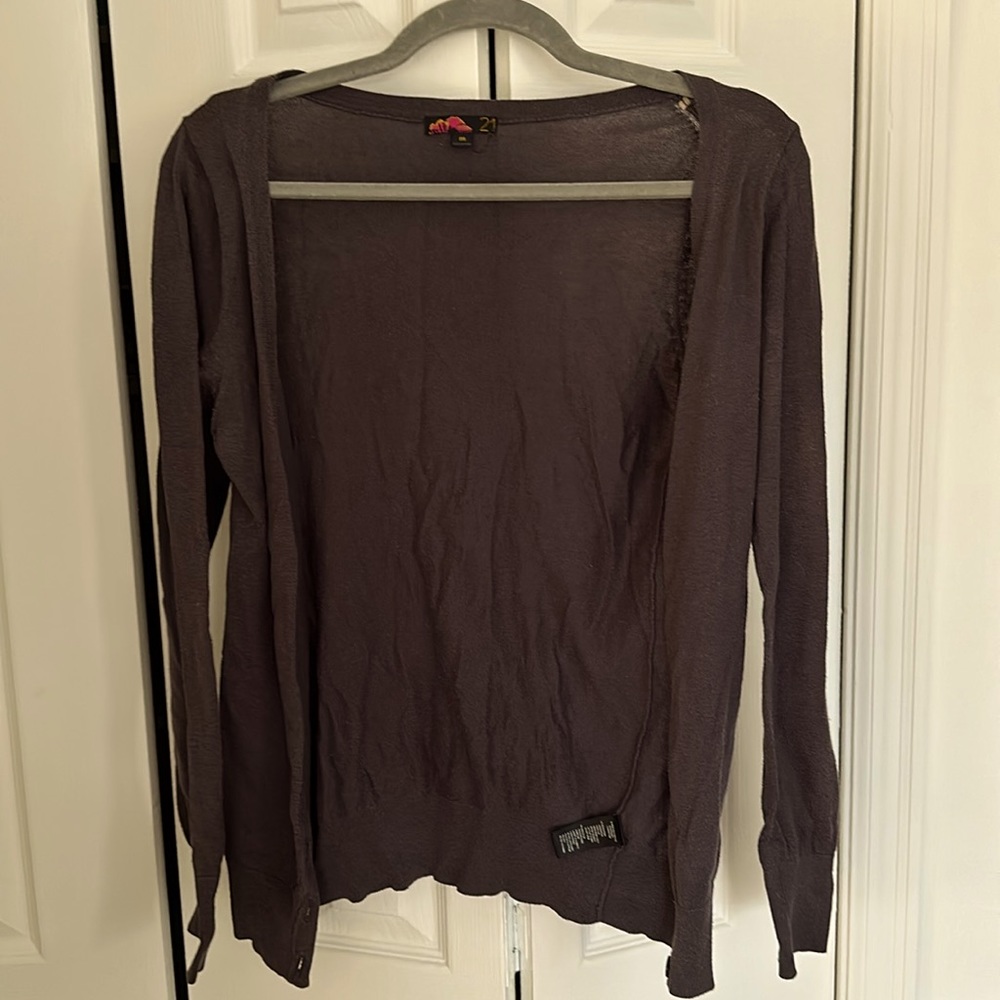 Forever 21 size M purple cardigan. Great for spring!